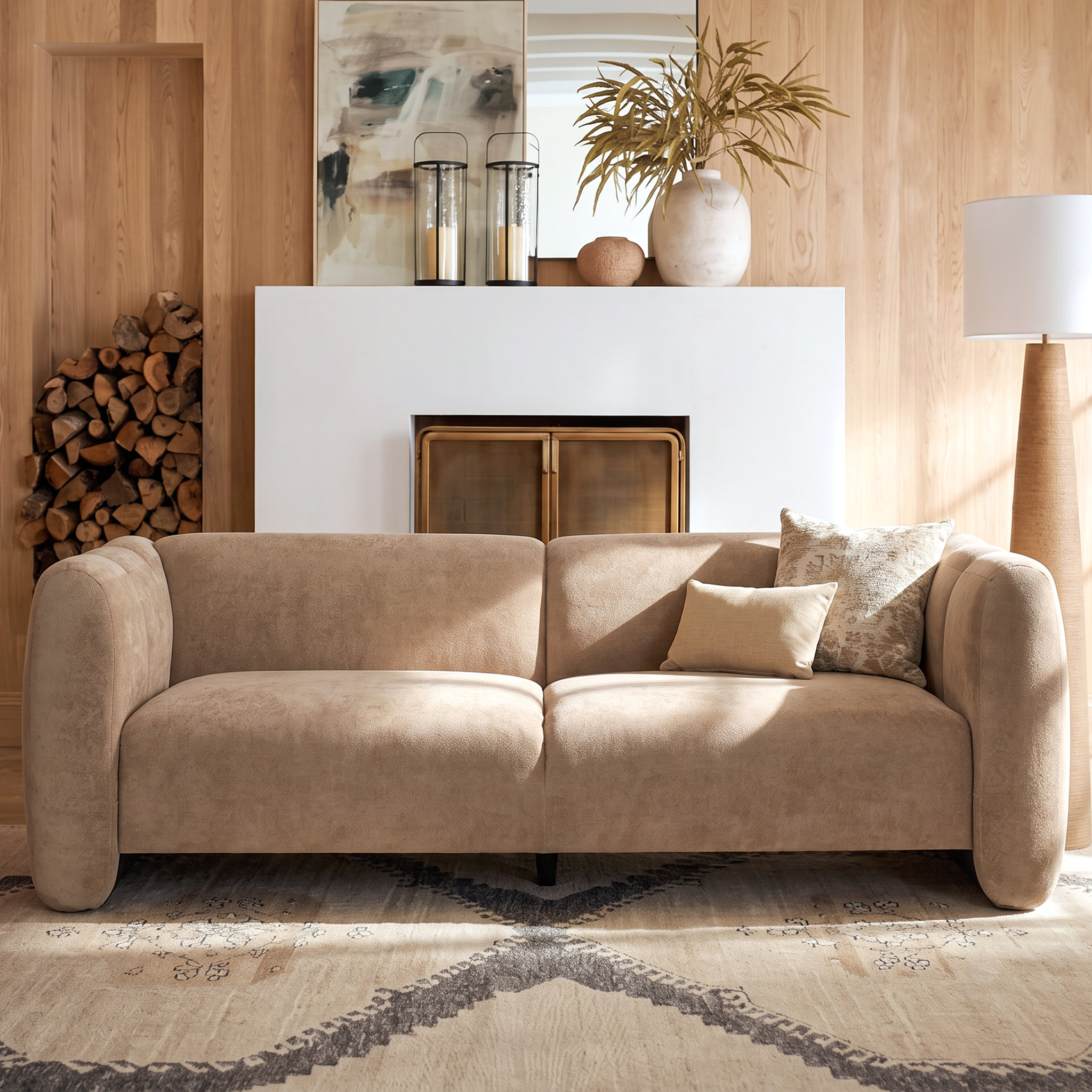 Ivy Bronx Keanu Boucle Upholstered 3-Seater Sofa & Reviews | Wayfair